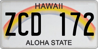 HI license plate ZCD172