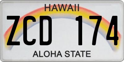 HI license plate ZCD174