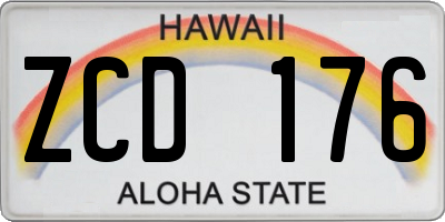 HI license plate ZCD176