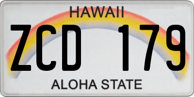 HI license plate ZCD179