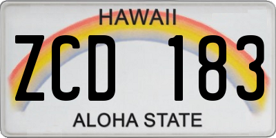 HI license plate ZCD183