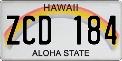 HI license plate ZCD184