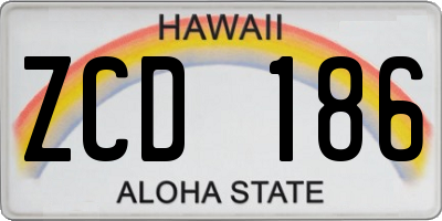 HI license plate ZCD186
