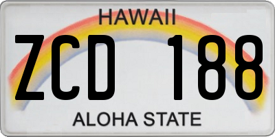 HI license plate ZCD188