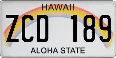 HI license plate ZCD189