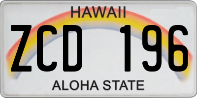 HI license plate ZCD196