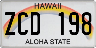 HI license plate ZCD198