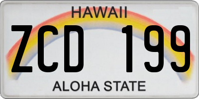 HI license plate ZCD199