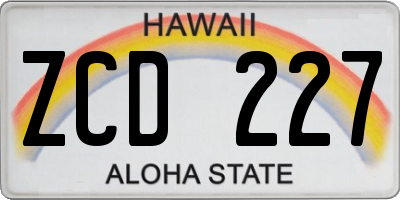 HI license plate ZCD227