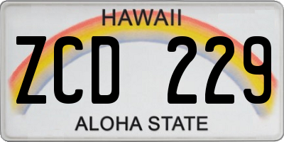 HI license plate ZCD229