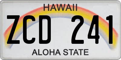 HI license plate ZCD241