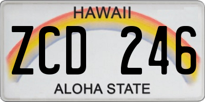 HI license plate ZCD246