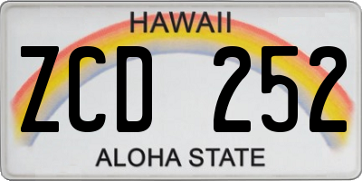 HI license plate ZCD252