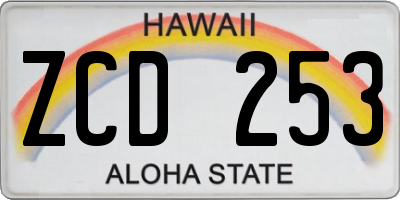 HI license plate ZCD253