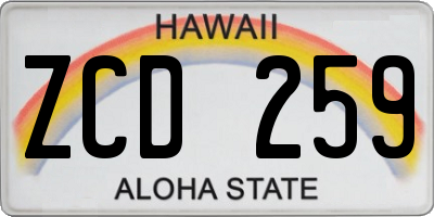 HI license plate ZCD259