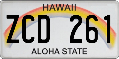 HI license plate ZCD261