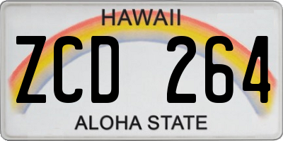 HI license plate ZCD264