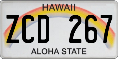 HI license plate ZCD267