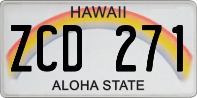 HI license plate ZCD271