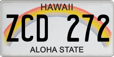 HI license plate ZCD272