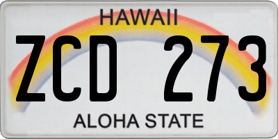 HI license plate ZCD273
