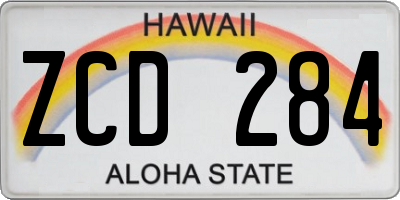 HI license plate ZCD284