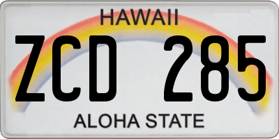 HI license plate ZCD285