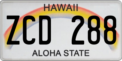 HI license plate ZCD288