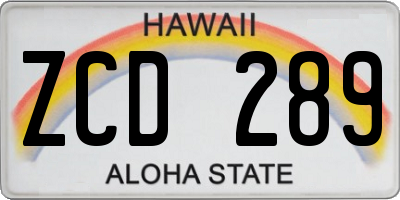 HI license plate ZCD289