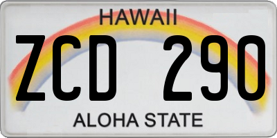 HI license plate ZCD290