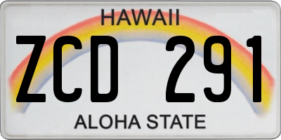 HI license plate ZCD291