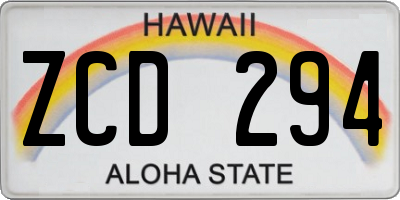 HI license plate ZCD294