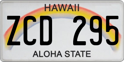 HI license plate ZCD295