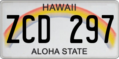 HI license plate ZCD297