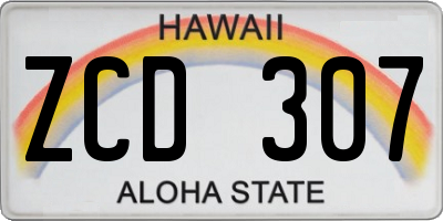 HI license plate ZCD307