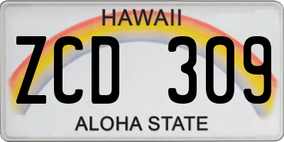 HI license plate ZCD309