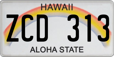 HI license plate ZCD313