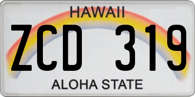 HI license plate ZCD319