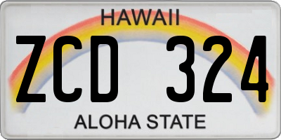 HI license plate ZCD324