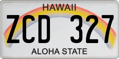 HI license plate ZCD327