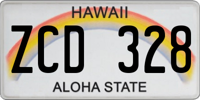 HI license plate ZCD328