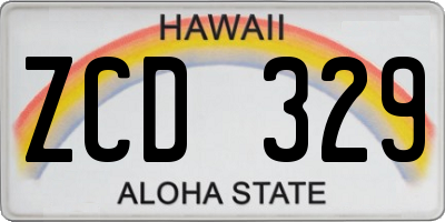 HI license plate ZCD329