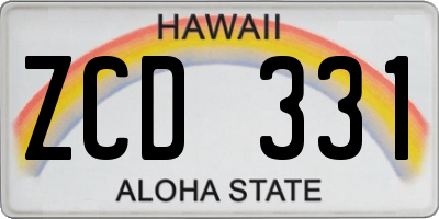 HI license plate ZCD331