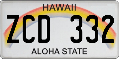 HI license plate ZCD332