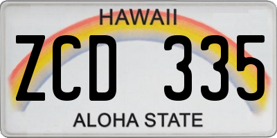 HI license plate ZCD335