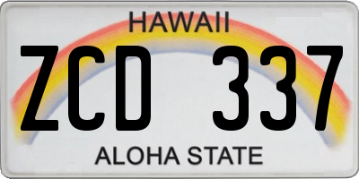 HI license plate ZCD337