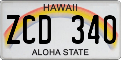 HI license plate ZCD340