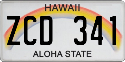 HI license plate ZCD341