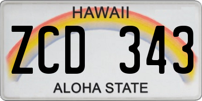 HI license plate ZCD343