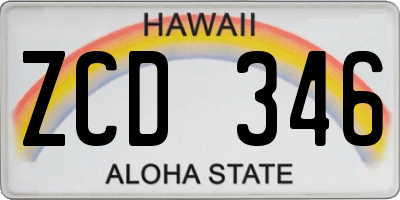 HI license plate ZCD346
